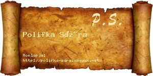 Polifka Sára névjegykártya